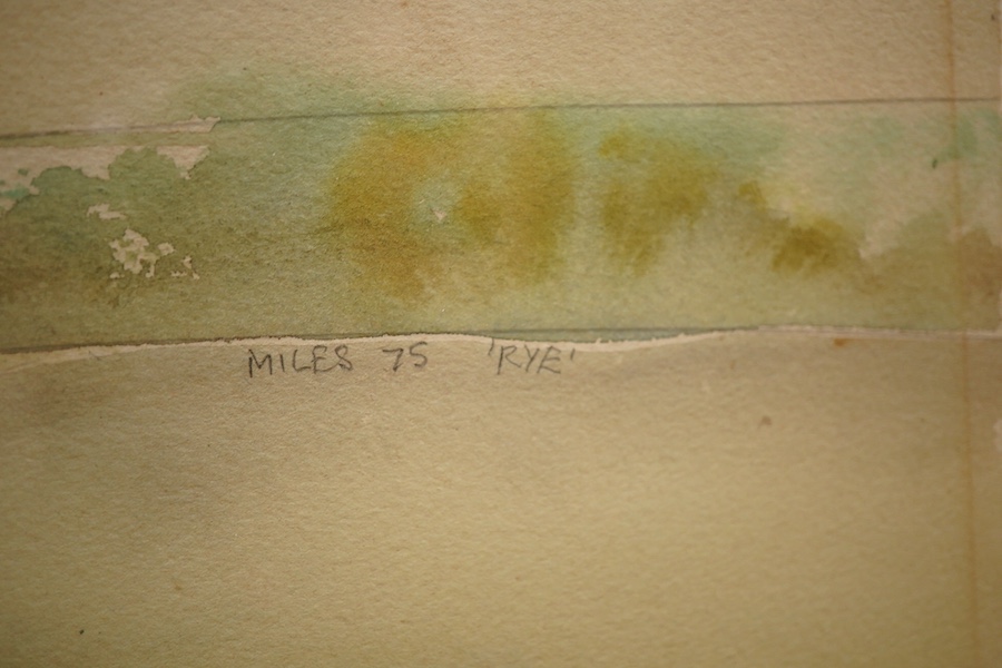 Miles (20th. C), 'Rye', signed and dated '75, watercolour on card, 37 x 47cm